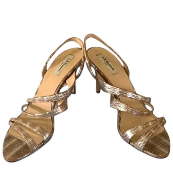 LK Bennet Lizard Embossed Lourdes Sandals Size 9/9.5 - Picture 1 of 11